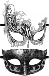 Cupimatch Venezianische Maske, Paar, venezianische Masken, Metall mit Strass und hohlem Muster, geheimnisvoll und elegant, f&uuml;r Kost&uuml;m, Abschlussball, Make-up, Maskerade - Halloween-Geschenk