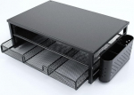 Monitorst&auml;nder mit Schublade, Monitorst&auml;nder, Monitor Erh&ouml;hung f&uuml;r Bildschirm und Laptop, B&uuml;robedarf Organizer Aufbewahrung f&uuml;r Laptop,PC,Mac,Scanner Heim B&uuml;ro (Schwarz)