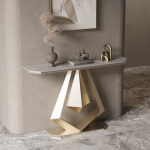 Konsoollaud, vastupidav sissep&auml;&auml;sulaua, kitsas diivanilaud, esiku laud, konsoollaud esikusse, kaasaegne akendelaud elutuppa, esikusse, fuajeesse (Gold C, 150 cm)