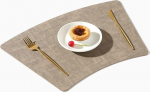 Tischset Rechteckig, 10er Set Sektor Volltonfarbe Platzsets f&uuml;r k&uuml;che Speisetisch Hotel, Platz-Matten, Dunkler Kaffee, 30x49cm