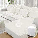 Ystyle diivanil istmepadja kate, Stretch, veekindel diivanil istmekate, elastsed padjakatted, universaalne diivanil istmepadja kate, diivanipadja kate (1 iste x 2, kreem)