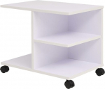 VidaXL &Eacute;tag&egrave;re &agrave; roulettes en agglom&eacute;r&eacute; 50 x 35 x 42 cm Blanc