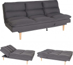 Mendler HWC-M79 Diivanvoodi, k&uuml;lalisvoodi, diivanvoodi, diivan, magamisfunktsioon, lamamispind 180 x 110 cm, kangas/tekstiil, tumehall