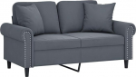 vidaXL 2-kohaline diivan, diivan dekoratiivsete padjadega, puhke diivan elutuppa, polsterdatud diivan, tugitool, l&otilde;&otilde;gastav diivan, Lounge diivan, l&otilde;&otilde;gastav diivan, tumehall velvet