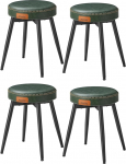 VASAGLE EKHO Collection - S&ouml;&ouml;gitoolid 4 k&ouml;&ouml;gitoolist koosnev komplekt Kunstnahast, keskaja moodne stiil 19" k&otilde;rge k&ouml;&ouml;gi s&ouml;&ouml;gituba lihtne kokkupanek Forest Green LDC171S05