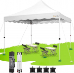 HOTEEL Gazebo 3 x 3 kokkupandav Gazebo 3 x 3 veekindel stabiilne 4 liivakotiga High Peak UV kaitse 50+ Party Tent Garden Gazebo Pop Up Gazebo telkimiseks, &uuml;rituseks, aed, terasraam, valge