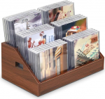 CD St&auml;nder mit 3 Ebenen aus Holz - CD und DVD Organizer, CD Regal und Halter f&uuml;r Sammler und Spieler, Praktischer Medienspeicher