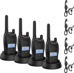 BAOFENG BF-88ST Pro PMR446 Walkie Talkie, uuendatud laetav tasuta raadiosaatjad suure ulatusega, LCD-ekraaniga, VOX-kaksikvaatega, laua USB-laadija ja k&otilde;rvaklappidega, 4-pakendiga