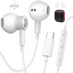 USB C Kopfh&ouml;rer f&uuml;r Samsung Galaxy S26 Ultra S25 S24 S23 S22 A56 A16 A17, Magnetische In Ear Kopfh&ouml;rer mit Mikrofon & Lautst&auml;rkeregler Typ C Ohrh&ouml;rer f&uuml;r iPhone 17 16 15 Plus f&uuml;r OnePlus, Wei&szlig;