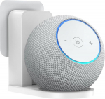 PlusAcc Steckdosenhalterung f&uuml;r Dot Max & Google Nest mini - Platzsparende Wandhalterung Wall St&auml;nder integriertes mit Kabelmanagement Halterung (Gletscher-Wei&szlig;)