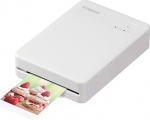 Canon SELPHY QX20 Mobile Photo Printer - Print Directly from Smartphone via Wi-Fi. Dye Sublimation Printing, 2 Sizes Sticker Paper and Charging via USB-C - White (Without Colour/Paper)