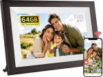 Frameo digitaalne pildiraam WLAN 64 GB, elektrooniline pildiraam 10,1 tolli, elektriline pildiraam HD IPS puuteekraaniga, automaatne p&ouml;&ouml;ramine, seinale kinnitamine, fotode jagamine Frameo rakenduse kaudu