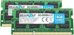 BRAINZAP 8GB DDR3 RAM SO-DIMM PC3-10600S 2Rx8 1333 MHz 1.5V CL9 s&uuml;learvuti m&auml;lumoodul (2 x 4GB)