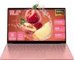 15,6-tolline s&uuml;learvuti s&otilde;rmej&auml;lje ja valgustatud klaviatuuriga, 8 GB RAM, 256 GB SSD roosakuldses v&auml;rvitoonis, &otilde;pilastele ja kodukontorile, sisaldab QWERTZ klaviatuurikile, Intel Celeron, 6000 mAh