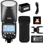 Godox V1-N TTL &uuml;mmargune kaamera v&auml;lk Nikon kaamerale 7.6Ws 1 / 8000HSS 480 t&auml;isv&otilde;imsuselist kaadrit 1.5 sekundi taaskasutamise aeg 26OOmAh aku