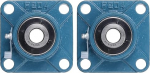 hankekaart UCF-202-10 Pillow Block Bearing, 5/8" Bore Self Aligning Chrome Steel Bearing Units, 4-Bolt, Square Flange, Solid Base, Pack of 2