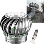 3 6 8 10 18 39 Zoll Edelstahl-Dachventilator ohne Stromversorgung, Dachbodenventilator, Dachturbinenventilator, rotierende Schornsteinverkleidungskappen(400mm/15.7in)