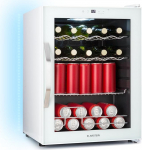 Klarstein Coachella 60 Drinks Fridge - 60 L Drinks Cooler with WiFi, Glass Door, LED Interior Lighting, 3-18&deg;C, 7 Light Colours, 3 Metal Shelves, Energy Efficiency E, White
