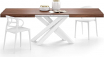 MOBILI FIVER, Emma 160 cm pikendatav laud, p&auml;hklipuust valge X-jalaga, laminaat, raud, valmistatud Itaalias.