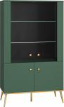 Marmex Forest 02 Madal klaasist vitriinkapp Lai mattroheline vitriinkapp 2 kapiuksega klaaspaneeliga riiulitega ilma LED-deta