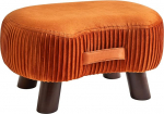 YMYNY Foot Stool, Bench with Handle, Curved Step Stool with Soft Seat Cushion, Padded Velvet Stool, Solid Wood, for Living Room, Bedroom, 40 x 28 x 23 cm, Orange HBD021Y