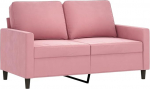 Rosa Samtsofa 2-Sitzer, 138 cm, f&uuml;r Wohnzimmer & Entspannung - Metallgestell, Schaumstofff&uuml;llung Model359192