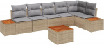 7-teiliges Gartensofa-Set mit Kissen Beige Poly-Rattan Gartenlounge Model3348101