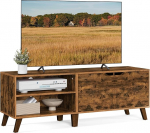 VASAGLE TV kapp, TV statiiv 2 uksega, TV statiiv kuni 60-tollise teleri jaoks, TV kapp reguleeritavate riiulitega elutuppa, s&ouml;&ouml;gituppa ja magamistuppa, Vintage Brown LTV027X01