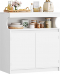 Hzuaneri SC80003X Sideboard, k&ouml;&ouml;gikapp 2 uksega, lahtise ruumiga puhvetkapp, hoium&ouml;&ouml;bel, reguleeritavad riiulid, k&ouml;&ouml;k, elutuba, 40 x 80 x 85 cm, valge