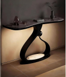 Rygcrud Moderne Konsolen-Sofatische, Rock Panel Mit Metallrahmen, Wohnzimmer Dekorativer Flurtisch F&uuml;r Den Eingangsbereich(Schwarz,120x45x80cm)