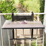 Balkontisch-Bar aus Aluminiumlegierung - Klappbarer Stehtisch f&uuml;r den Au&szlig;enbereich f&uuml;r Gel&auml;nder, verstellbare Beistelltische f&uuml;r Terrasse, Deck, Veranda, Dach, Verandagel&auml;nder - Mu
