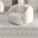 WANJEX Sofas und Couchen Modernes, gebogenes Wohnzimmersofa, Loungesofa f&uuml;r den Innenbereich, ergonoomiline, 35-Zoll-Schlafzimmersofa, wei&szlig;/grau f&uuml;r Wohnzimmer, Ecksofa, Schlafzimmer, Salon, B&uuml;ro