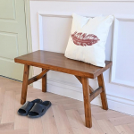 Farmhouse Bench 30" Rustic Entryway Living Dining Room Seating Natural Finish