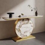 Generisch Konsolentisch f&uuml;r den Eingangsbereich, moderner Beistelltisch, Foyertisch, moderner Langer Sofatisch f&uuml;r Wohnzimmer, Flur, Foyer (Gold, 80 cm/31,5 Zoll)