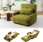 HomeMiYN kokkupandav 4-in-1 diivanvoodi, kokkupandav diivanvoodi ja k&uuml;lalisvoodi, lamamistool koos unefunktsiooniga, kott alternatiiv elutuppa, magamistuppa, rohekas roheline