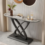Moderner Konsolentisch mit Metallfu&szlig;, Sofatisch f&uuml;r den Eingangsbereich, Flurtisch f&uuml;r Wohnzimmer, Eingangsbereich, Flur, Eingang, 80 * 30 * 80 cm (Farbe: Schwarz 1)