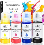 Sublimationsstinte f&uuml;r Epson Ecotank ET-2810 ET-1810 ET-2830 ET-2815 ET-4810 ET-2820 ET-2810 ET-2850 ET-2840 Sublimationsdrucker EcoTank Drucker Automatisch Ausf&uuml;llen