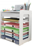 Hggzeg Letter Tray Organizer, Office Desk Tidy Storage Rack dokumentide hoidja A4 paberi ladustamise sektsioonid kodukontori kooli 7-tasemeline
