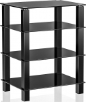 FITUEYES TV Rack HiFi Shelf Audio Cabinet Glass and Aluminium 600 x 455 x 770 mm
