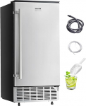 VEVOR Undermount Ice Maker Ice Maker 36 kg/Day Undermount Ice Maker with Reversible Stainless Steel Door, Ice Maker for Commercial Private Kitchens, Electric Drainage