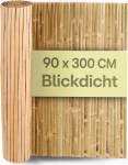 Praknu Bamboo Balcony Privacy Screen, FSC&reg; Certified, Natural Bamus, Versatile Indoor and Outdoor Use, Perfect for Balconies and Gardens, 90 x 300 cm