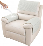 GYHH Sofa Armrest Cover, Headrest Cover for Recliner Armrest Cover, Armchair Slipcover, Non-Slip Quilted Furniture Protector for Pets, Leather Sofa Couch (Ivory, 1.1 Seater, Recliner Chair