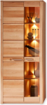 Stella Trading Nature ONE Display Cabinet in Heartwood Beech Partially Solid FSC Certified - Modern Display Cabinet with LED Lighting and Lots of Storage Space - 85 x 203 x 40 cm (W x H x D)