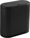 NILICAN Creative Cover Type Pop Cover Waste Basket Plastic with Lid Bathroom Kitchen Bedroom Office Oval Gap Bin Black 10 Litres / 2.64 Gallon