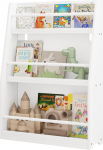 Lestarain Kids Bookshelf, Nursery Shelf, Storage Shelf with 3 Open Compartments, Kids Shelf, Toy Organiser, Made of MDF with Tilt Protection, White