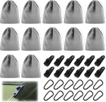 DXLing 12 portatiivse kaalukoti komplekt Gazebo kardinate jaoks v&auml;ljas koos 12 karabiinide ja 12 klambriga v&auml;ljas kardinate raskused hallid - sobivad telkimiseks, telkide, laudlinade kinnitamiseks