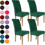 Colorxy Spandex kangast Stretch s&ouml;&ouml;gitool Slipcovers Home Decor Set of 4, Velvet, Dark Green, 4-Medium