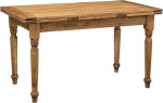 Country style solid lime wood walnut finish W140xDP80xH80 cm sized extensible table