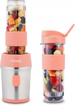 H.Koenig Mini Smoothie Maker Stand Mixer, Blender elektriline, kaasaskantav, kompaktne, 570 ml, SMOO10, BPA-vaba, v&otilde;imas 300 W, Smoothie Mixer, 2 kaasaskantavat pudelit, roostevabast terasest terad, roosa v&auml;rvi.