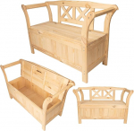 KADAX aiapink, 119 x 45 x 73 cm, puitpink kiudplaadist, panipaiga ja seljatoega pink, puidust pink aeda, r&otilde;dule (119 cm / naturaalne)